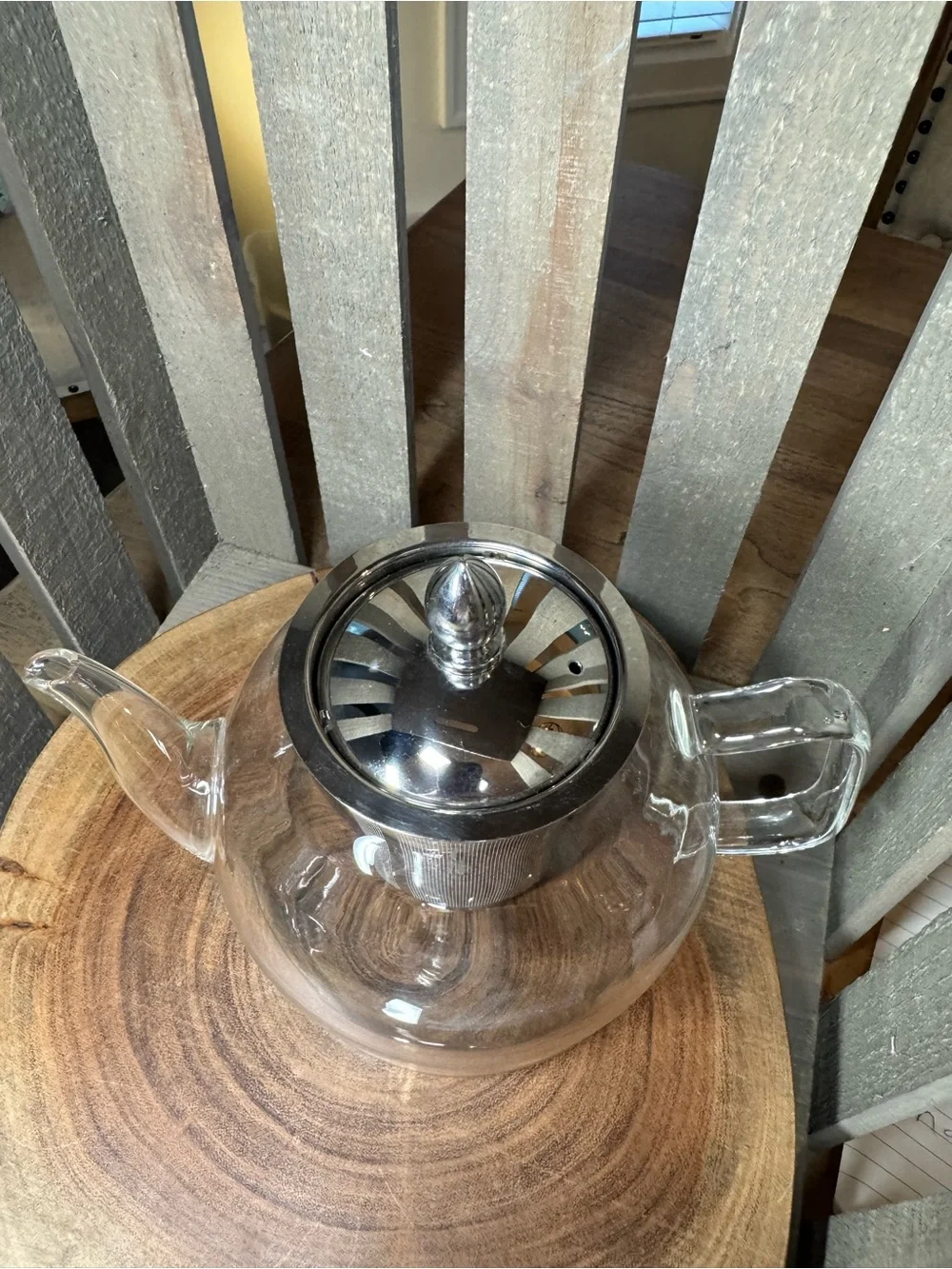 Clear Glass Teapot with Stainless Steel Infuser for Loose Leaf or Blooming Tea